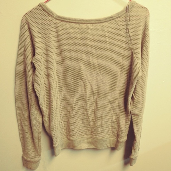 Aeropostale Gray Scoop Neck Open Knit Sweater - M - Picture 2 of 5